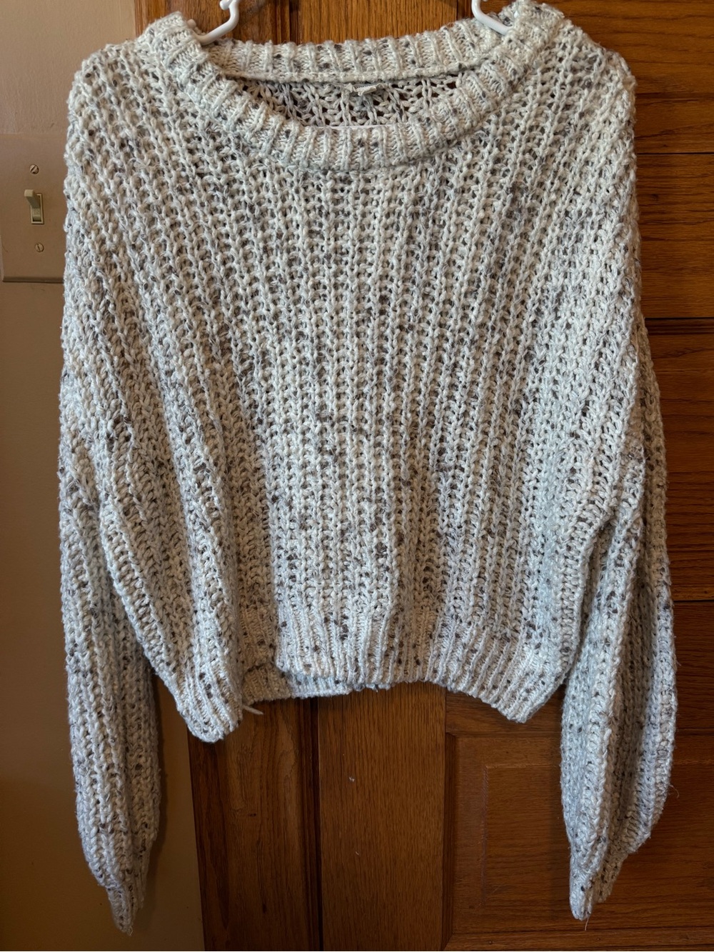 Garage Chunky Scoop Neck Sweater in Oatmeal
